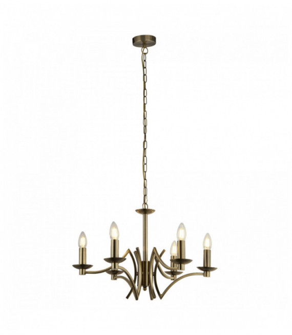 Pendant ascot 6 bulbs antique brass