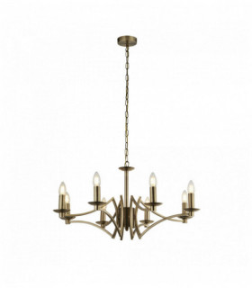 Ascot pendant light 8 bulbs antique brass