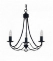 Suspension maypole 3 ampoules noir mat avec raccord en fer