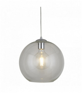 suspensión balón 1 ampolla de vidrio 35 cm de diámetro cromo transparente