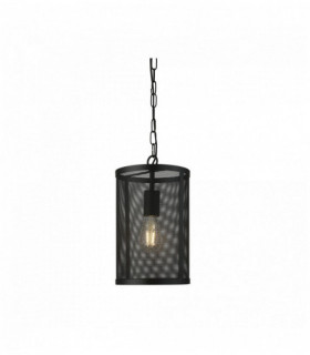 Mesh pendant light 1 bulb matt black