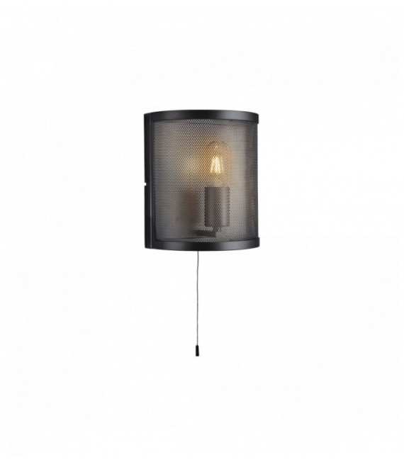 1-light matte black mesh wall light