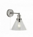 Pyramid wall light - transparent stainless steel glass shade