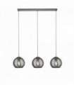 Suspension 3 ampoules bar chrome avec verre fumé