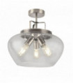Plafonnier boule 3 ampoules argent satiné / transparent