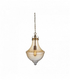 Suspension Cairo 1 Ampulle Bronze satiniertem Glas amber