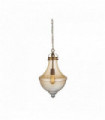 Cairo pendant light 1 bulb satin bronze amber glass