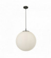 Suspension atom 1 bulb dia 30cm black opal glass
