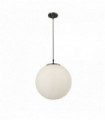 Suspension atom 1 bulb dia 40cm black opal glass