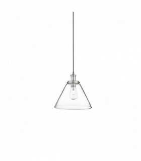 Suspension pyramiden 1 Satinsilber Lampenschirm transparente Glaspyramide