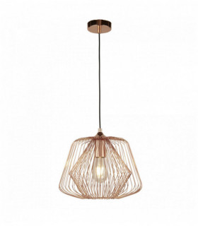 Bell cage suspension 1 bulb cage - shiny copper