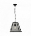 Suspension lantern 1 ampoule avec cadre noir mat