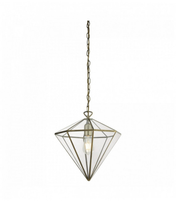 Suspension lantern 1 ampoule terrarium suspension en forme de diamant ab