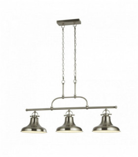 sospensione barra industriale Dallas bulbi argento 3 raso