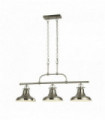 Suspension bar industriel dallas 3 ampoules argent satiné