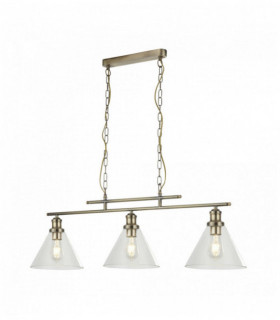 Suspension Pyramide 3 Lampen ab Schatten transparentem Glas