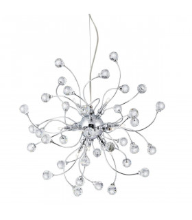 Colgante Sonja de 12 luces en cromo y cristal.