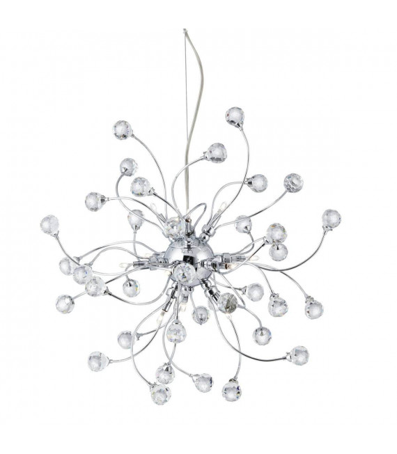 Colgante Sonja de 12 luces en cromo y cristal.