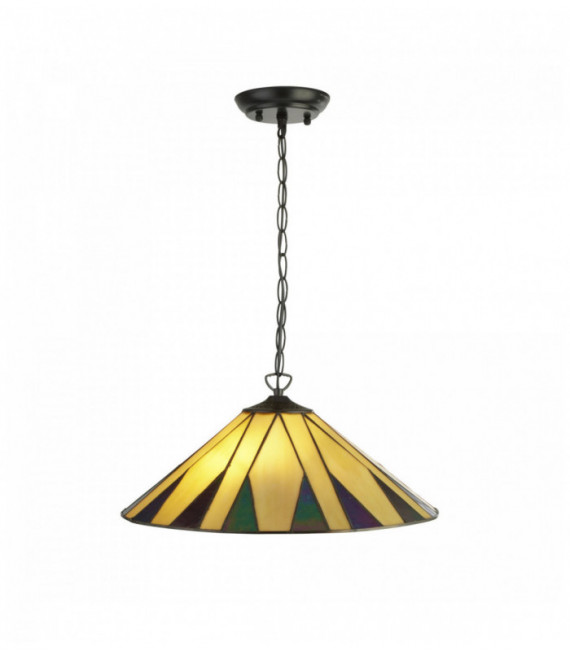 Suspension Hut Tiffany 2 gelbe Zwiebeln / multi
