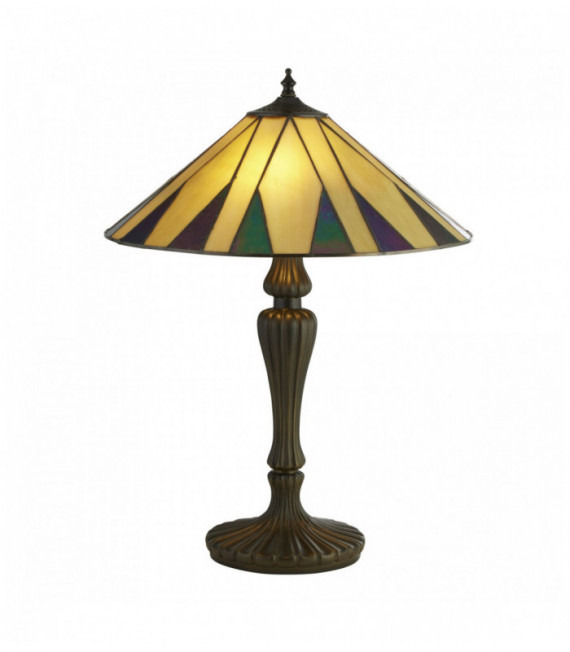 Tiffany Tischlampe gelber Hut / multi