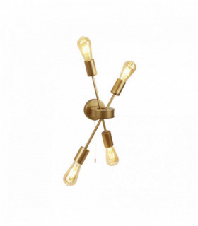 luce parete alfa 4 fiale opaco oro