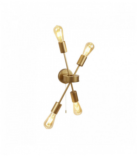 luce parete alfa 4 fiale opaco oro