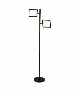 Lampadaire rosewell 2 ampoules noir mat et opale