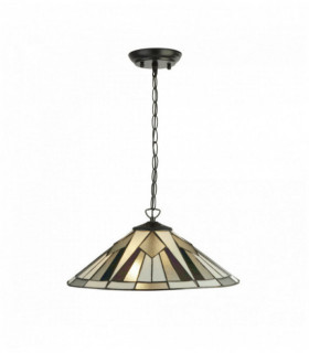 Lámparas de suspensión Gatsby 2 de bronce Tiffany / negro / transparente / blanco / multi