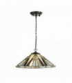 Suspension gatsby tiffany 2 ampoules bronze / noir / transparent / blanc / multi