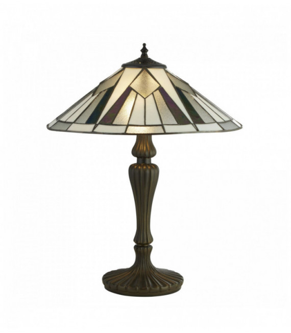 Tiffany lámpara de mesa de Gatsby de bronce / negro / transparente / blanco / multi