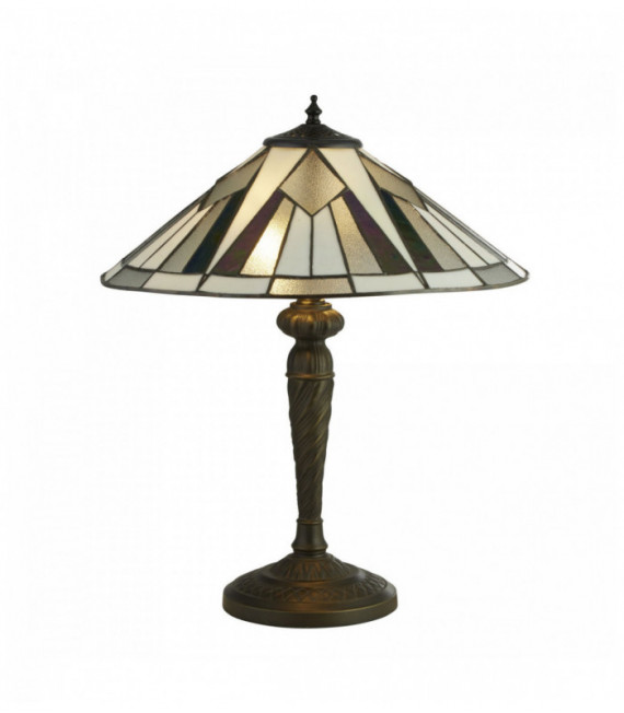 Tiffany lampada da tavolo in bronzo Gatsby / nero / trasparente / bianco / Multi