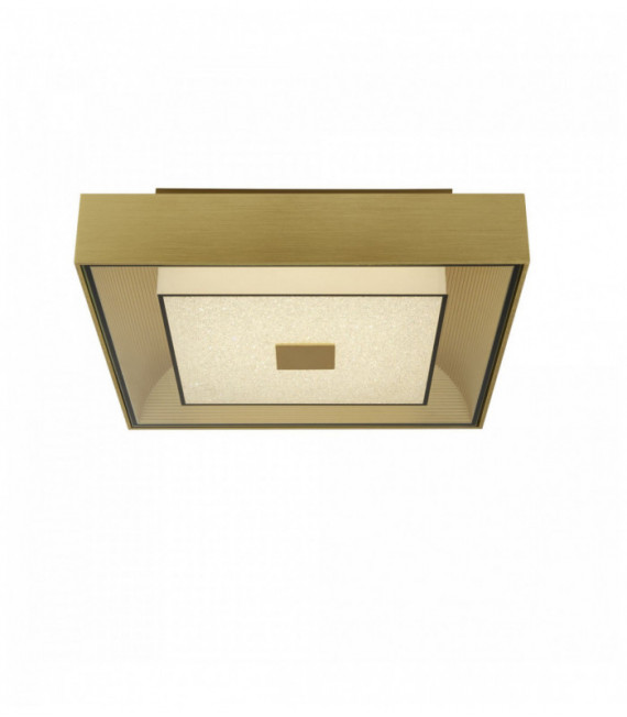 Square led ceiling light - gold with crystal sand