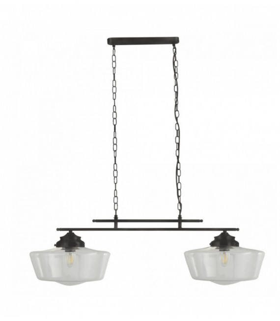 Suspension 2 schwarz Glühbirnen Schule mit Glas glear
