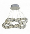 Suspension optica 2 ring led transparent and smoked crystal