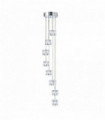 Ice cube led pendant light - transparent multi-drop glass shade 8 chrome bulbs