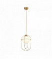 Axis 1 light pendant light - polished brass with opal glass ball