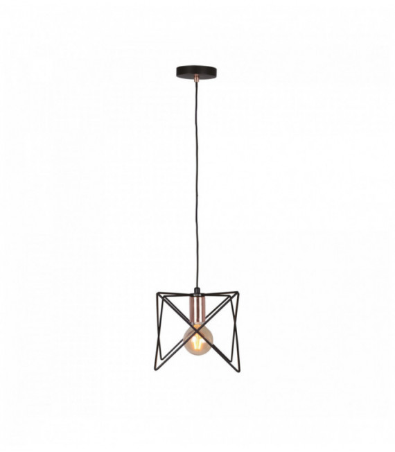 Suspension anthea 1 Birne schwarzer Rahmen mit Messingdetails