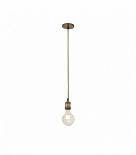 Antique brass cable suspension 1 bulb with 1.5 mtr brown textile cable