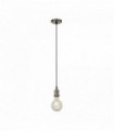 Cable suspension 1 bulb satin silver with 1.5 m black textile cable