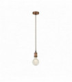 Antique copper cable suspension 1 bulb with 1.5 mtr brown textile cable