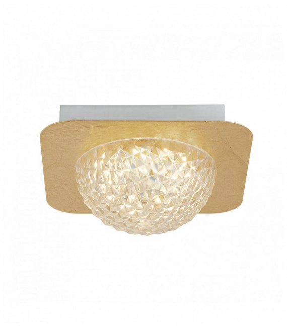 Celestia square led ceiling light 1 liter - gold leaf with transparent acrylic