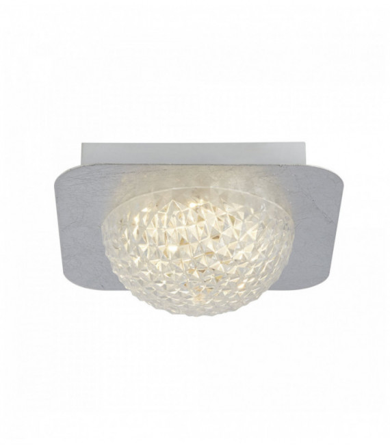 Plafonnier led carré 1 litre celestia - feuille d'argent avec acrylique transparent