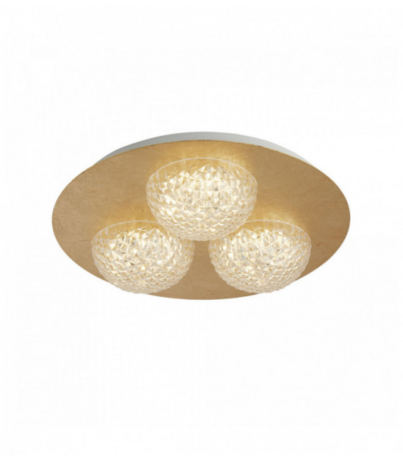 led rotondo soffitto Celestia 3 fiale - foglia d'oro con acrilico trasparente