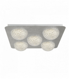 Celestia led ceiling light 5 bulbs - silver leaf with transparent acrylic