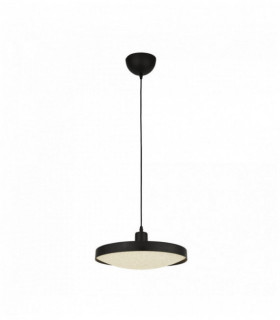 Saucer led pendant light - black with crystal sand diffuser