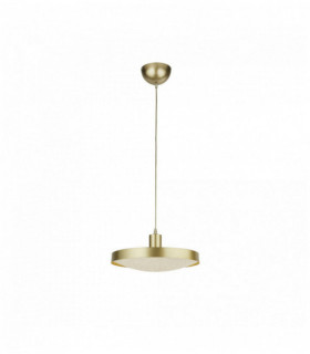 Saucer suspension led - gold with crystal sand diffuser