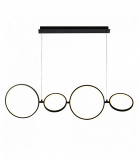 anillo circo suspensión bombillas LED 4, negro mate
