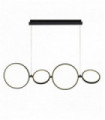 Suspension anneau led cirque 4 ampoules, noir mat