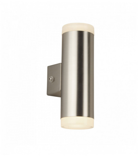 Außenwand 2 LED-Lampen & Satin Silver Veranda