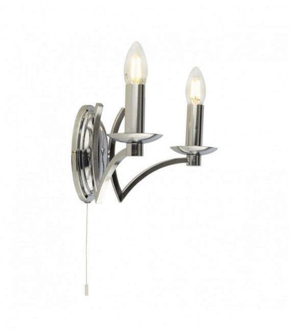 Ascot 2-light chrome wall light